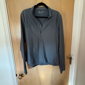 Blue-Gray Quarter-Zip Pullover